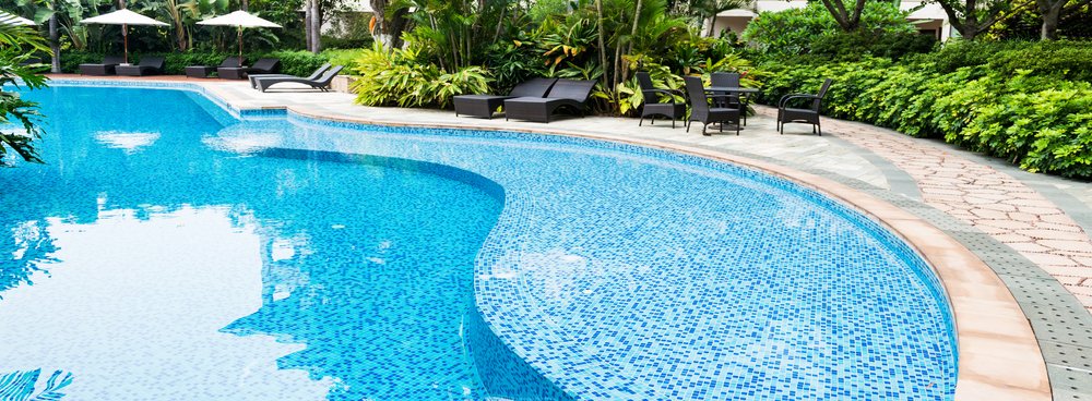 Finished mosaic swimming pool