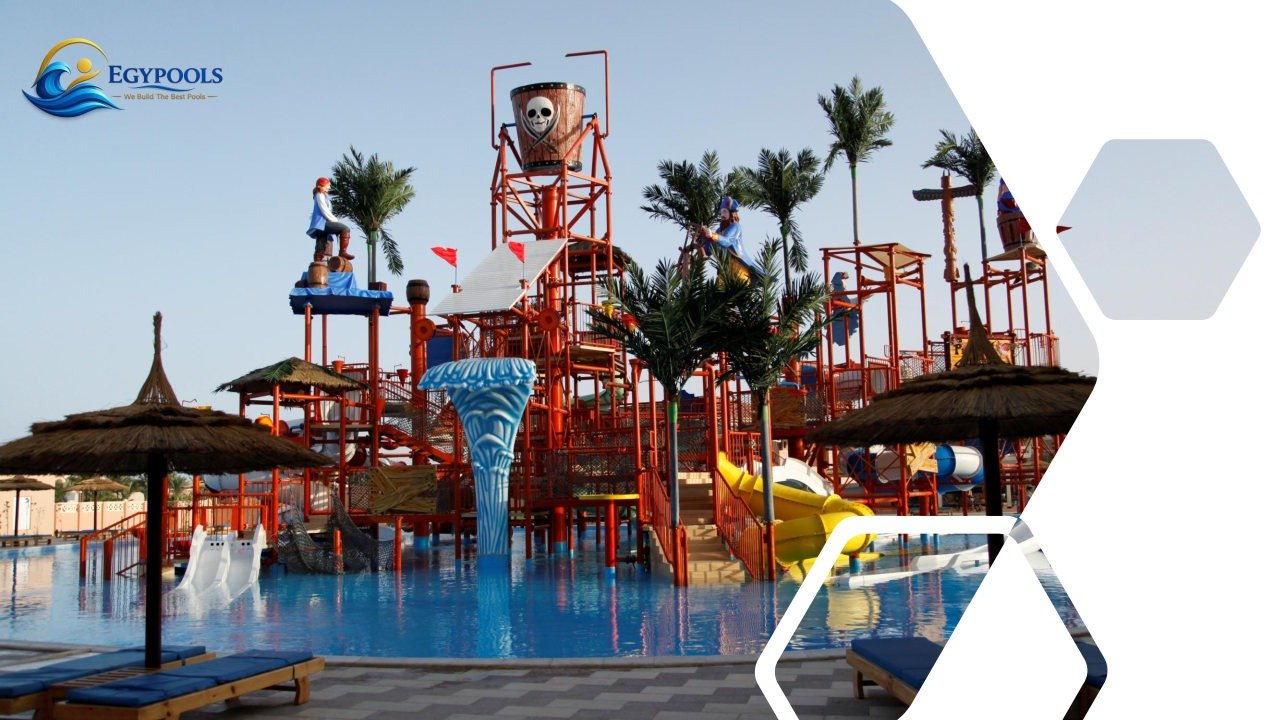 Water slides and water play installation