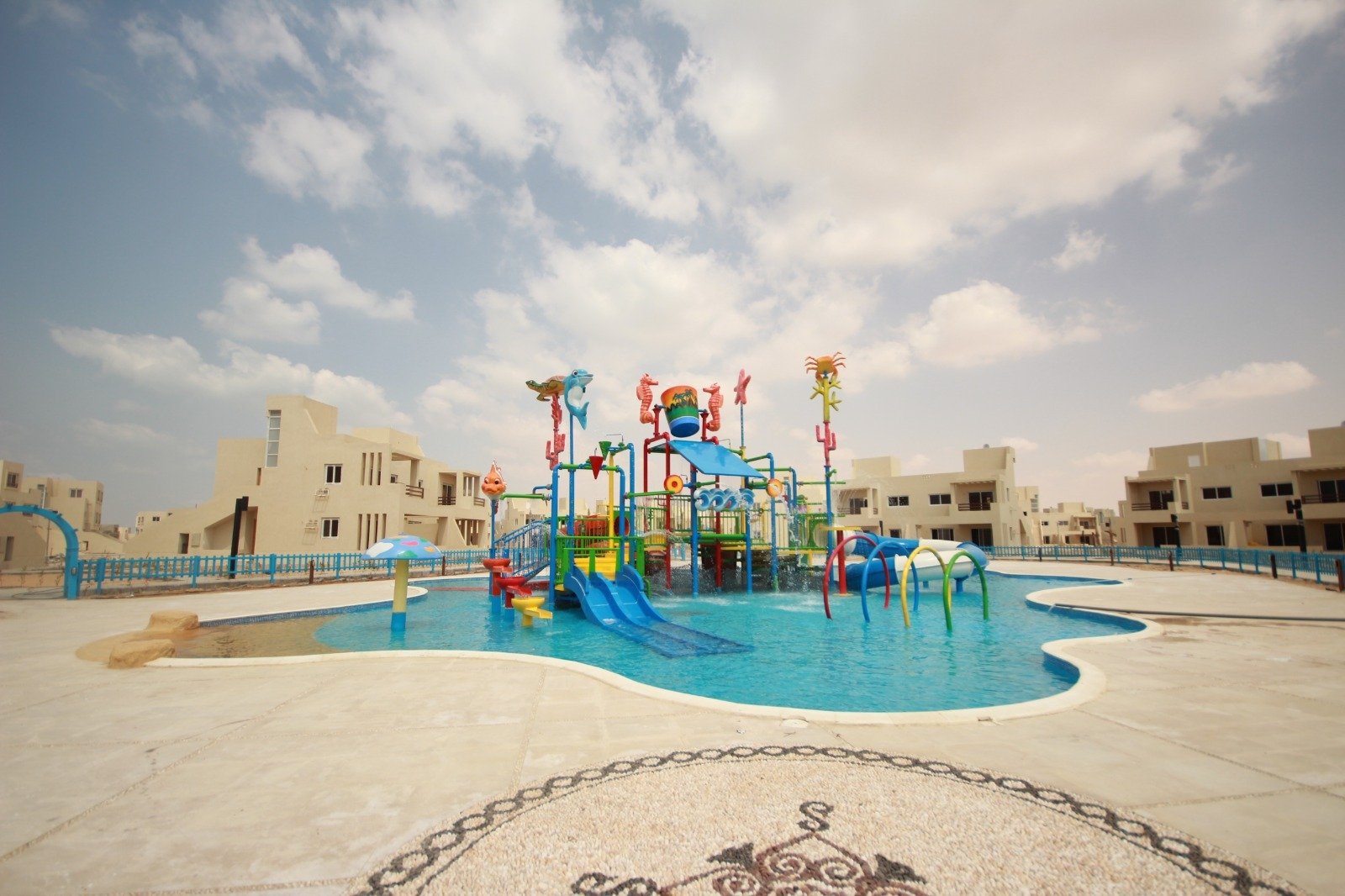 Water slides and water play installation